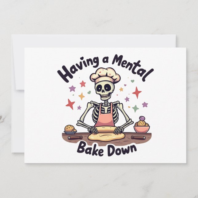 Having a Mental Bake Down Stressed, Blessed & Oven Invitation (Front)