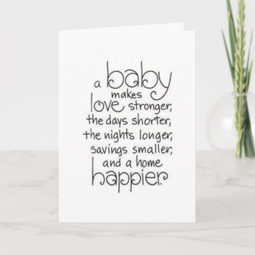 HAVING A NEW BABY IS MAKING LOVE STRONGER  MORE CARD