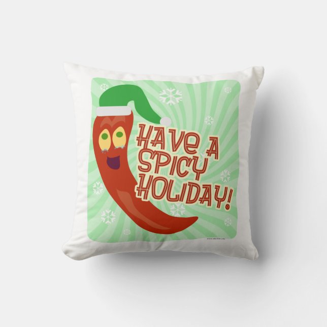 Having A Spicy Holiday Throw Pillow (Front)