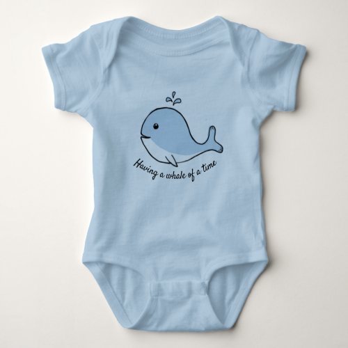 Having a  Whale of a Time Blue Baby Bodysuit