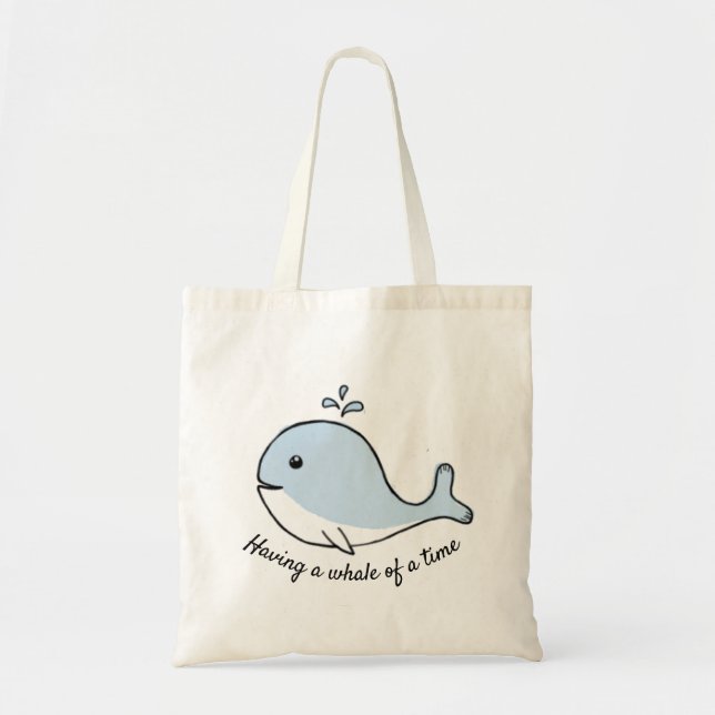Having a  Whale of a Time Swimming Tote Bag (Front)