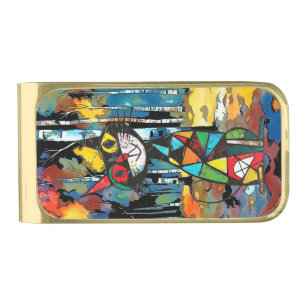 Having An Abstract Kinda Day Gold Finish Money Clip