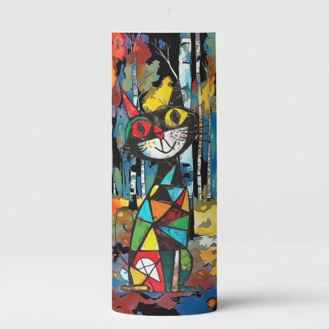 Having An Abstract Kinda Day Pillar Candle (Front)
