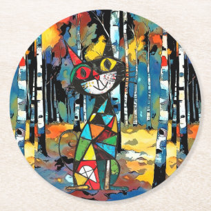 Having An Abstract Kinda Day Round Paper Coaster