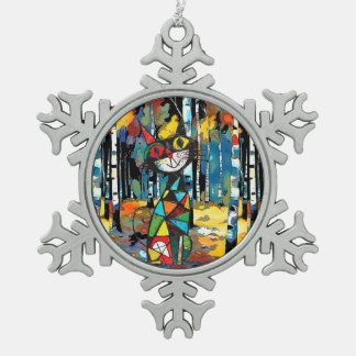 Having An Abstract Kinda Day Snowflake Pewter Christmas Ornament