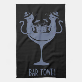 Having Cocktails Bar Towel Cats