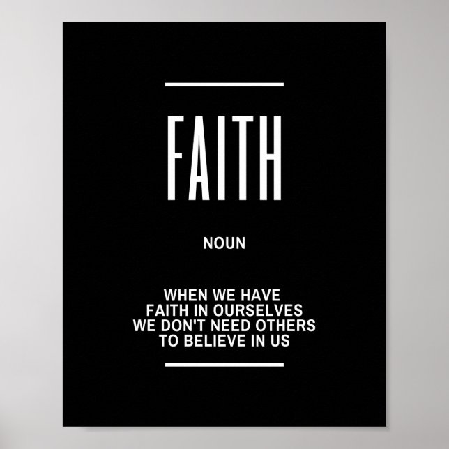 Having FAITH Inspirational Quote Poster (Front)