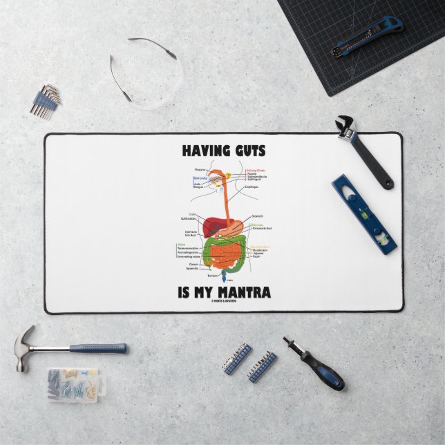 Having Guts Is My Mantra Digestive System Humor Desk Mat (Workstation)