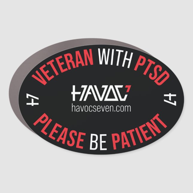 Havoc Seven Veteran with PTSD car bumper magnet (Front)