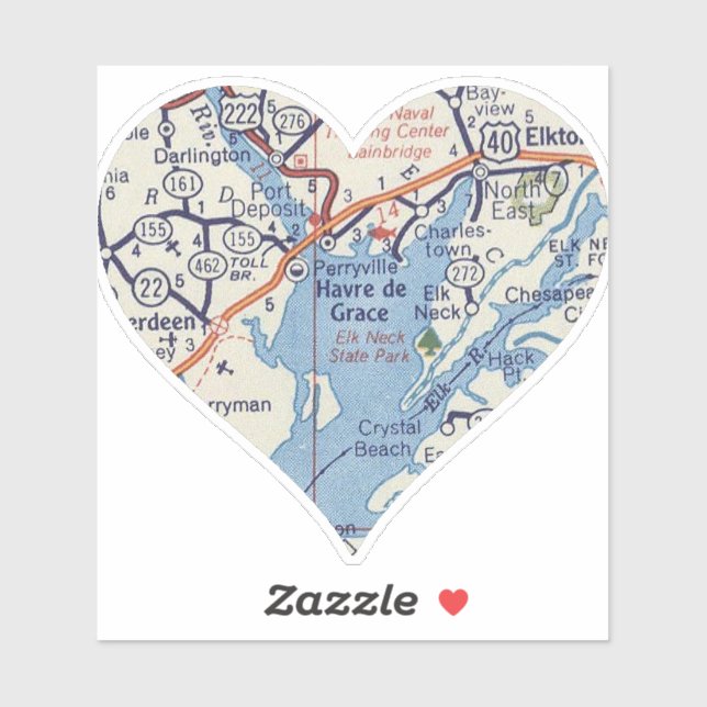 Havre de Grace Vintage Map Sticker (Sheet)
