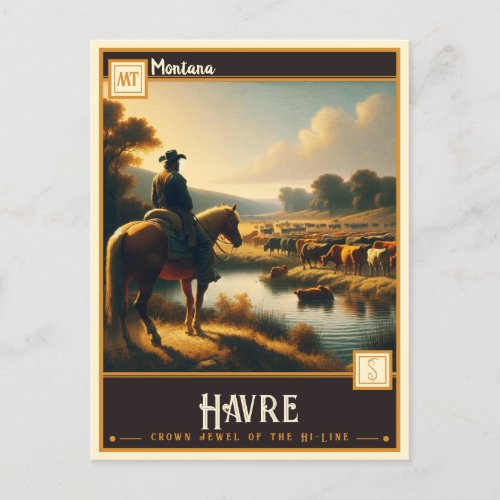 Havre Montana  Vintage Postcard