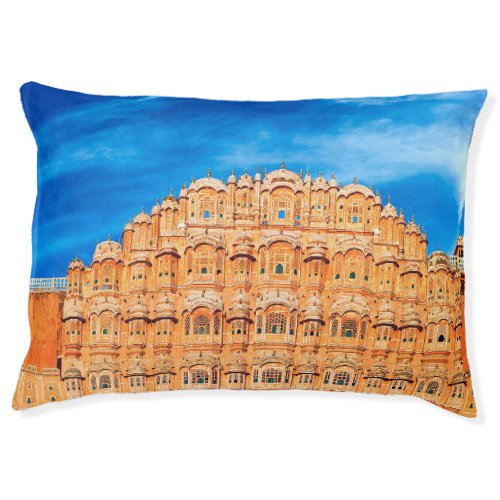 Hawa Mahal Palace Indian landmark illustration Pet Bed