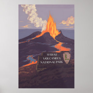 Hawaiʻi Volcanoes National Park Travel Poster