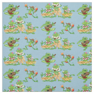 Hawaian frogs Hula girls Fabric