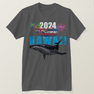 HAWAII 2024 POLYNESIAN TRIBAL HUMPBACK FIREWORKS T-Shirt