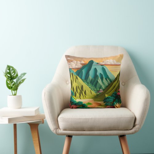 Hawaii _ 3D Paper Art Style Throw Pillow