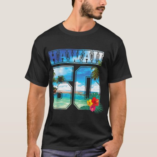 Hawaii 50th State Hawaii Hibiscus 50  T_Shirt