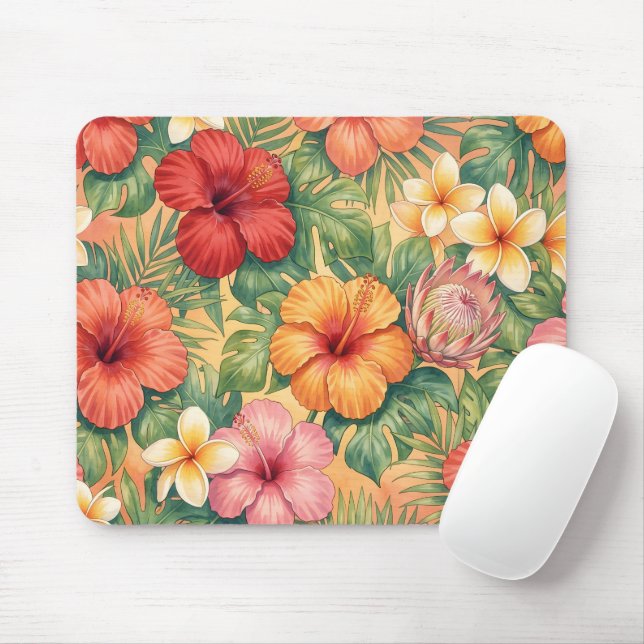 Hawaii aloha decorative flowers pattern mouse pad (With Mouse)