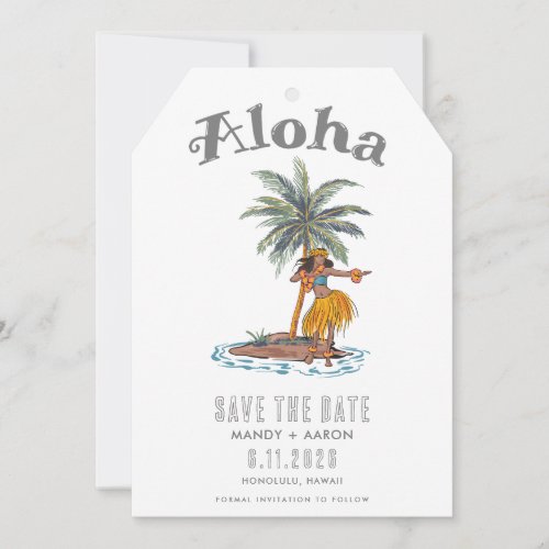 Hawaii Aloha Destination Wedding Photo Save The Date