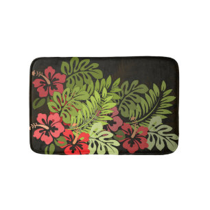 Hawaii Aloha Flower Art Print Bathroom Mat