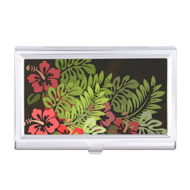 Hawaii Aloha Flower Art Print Business Card Holder (Front)
