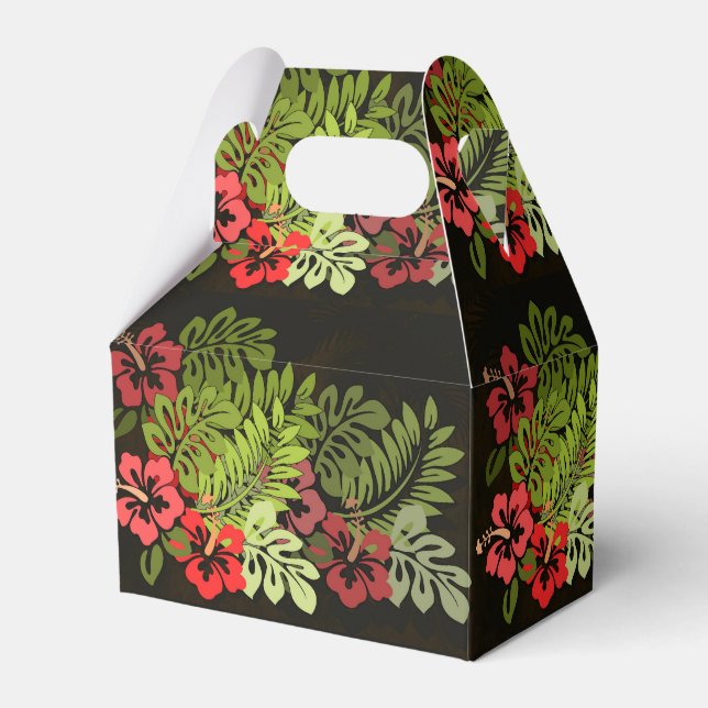 Hawaii Aloha Flower Art Print Favor Boxes (Front Side)