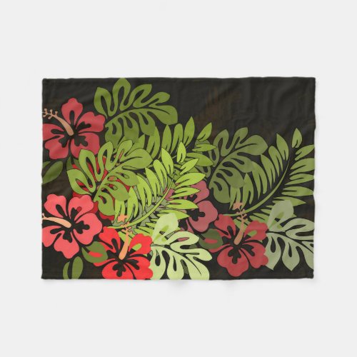 Hawaii Aloha Flower Art Print Fleece Blanket