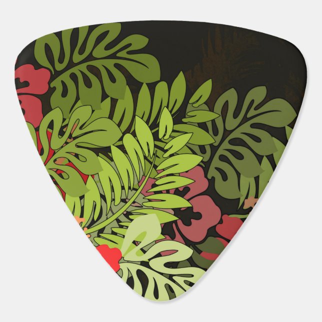 Hawaii Aloha Flower Art Print Guitar Pick (Back)