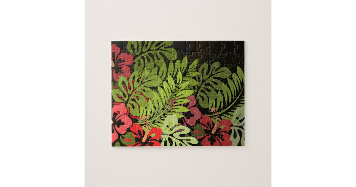 Hawaii Aloha Flower Art Print Jigsaw Puzzle