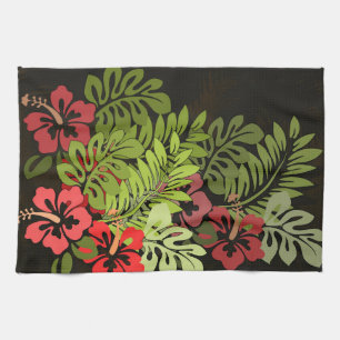 Hawaii Aloha Flower Art Print Kitchen Towel