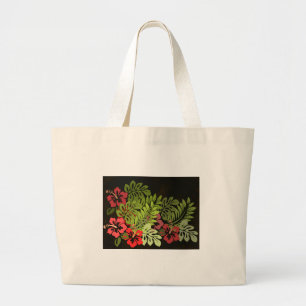 Hawaii Aloha Flower Art Print Large Tote Bag