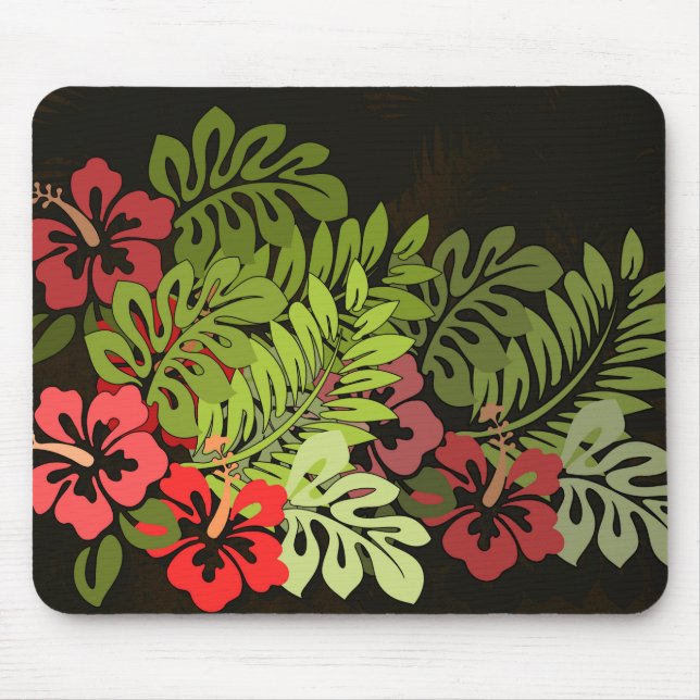 Hawaii Aloha Flower Art Print Mouse Pad (Front)