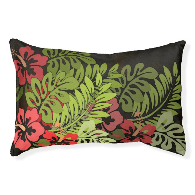 Hawaii Aloha Flower Art Print Pet Bed (Front)