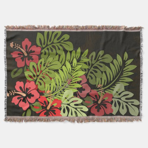 Hawaii Aloha Flower Art Print Throw Blanket