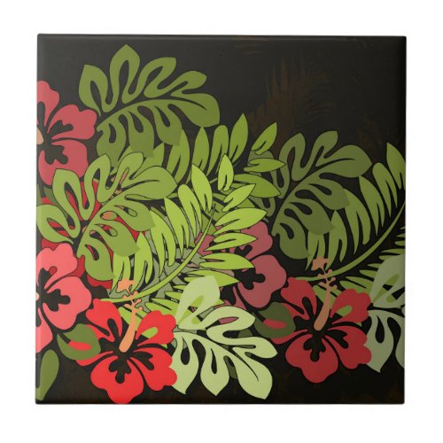 Hawaii Aloha Flower Art Print Tile