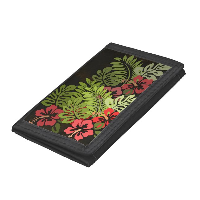 Hawaii Aloha Flower Art Print Tri-fold Wallet (Bottom)