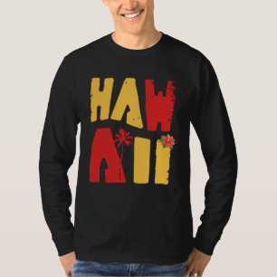 Hawaii Aloha Hibiscus Hawaiian Islands Surfer Tiki T-Shirt