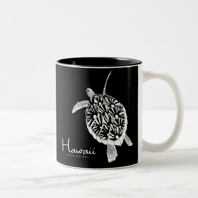 Hawaii Aloha Honu Turtle Two-Tone Coffee Mug (Right)