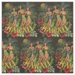 Hawaii Aloha Palm Hula Art Design Fabric