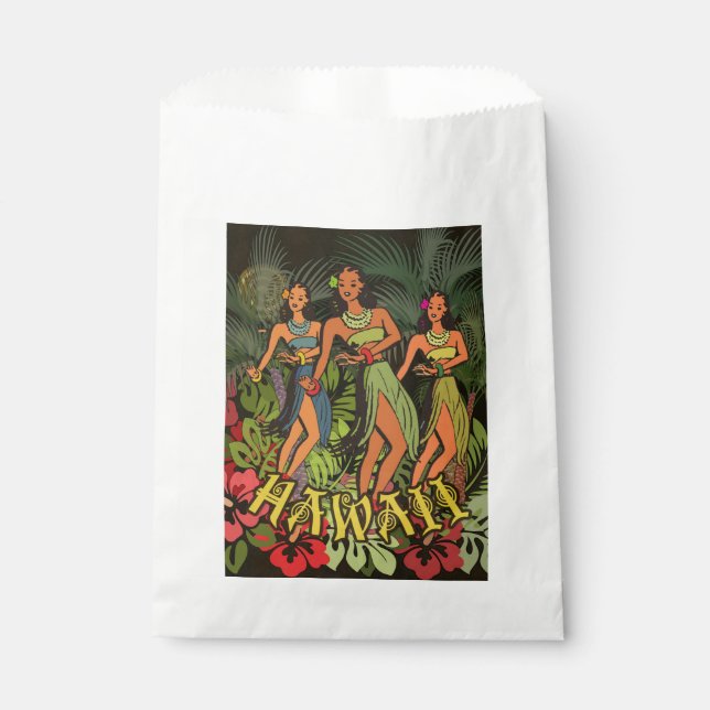 Hawaii Aloha Palm Hula Art Design Favor Bag (Front)