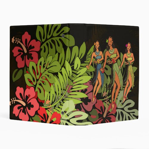 Hawaii Aloha Palm Hula Art Design Mini Binder