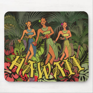 Hawaii Aloha Palm Hula Art Design Mouse Pad