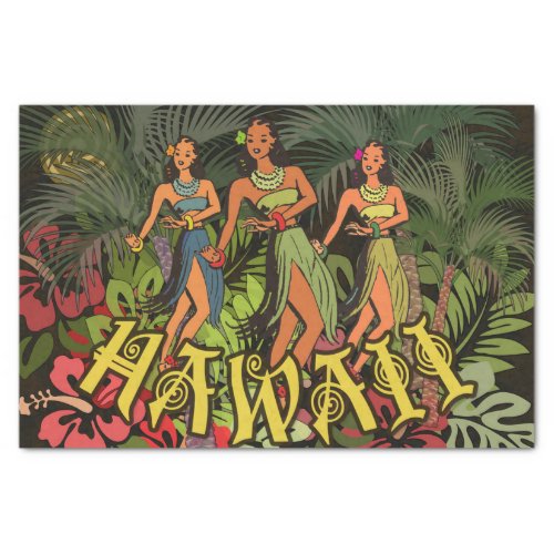 Hawaii Aloha Palm Hula Art Design Tissue Paper