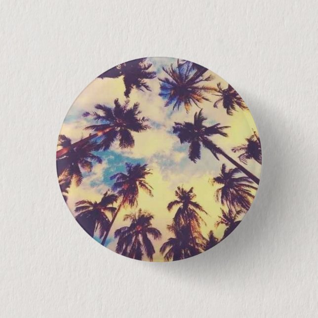 HAWAII ALOHA PALM TREE TROPICAL ART LUGGAGE HANDLE BUTTON (Front)