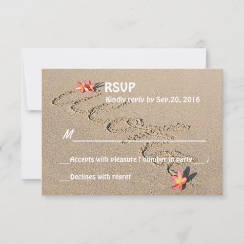 Hawaii Aloha Plumeria Flower Beach Wedding RSVP