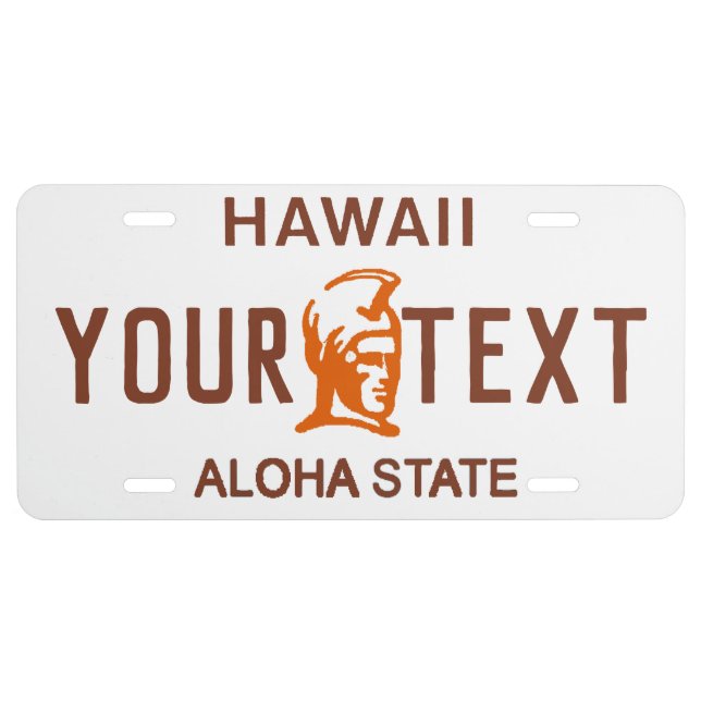 Hawaii Aloha State Custom License Plate (Front)