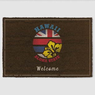 HAWAII ALOHA STATE FLAG FIBER DOORMAT