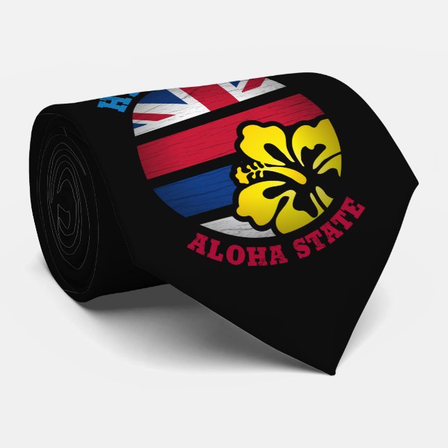 HAWAII ALOHA STATE FLAG NECK TIE (Rolled)