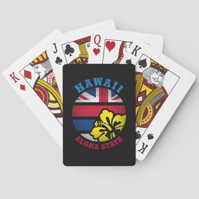 HAWAII ALOHA STATE FLAG POKER CARDS (Back)