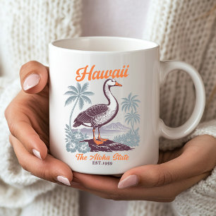 Hawaii Aloha State Goose Graphic Souvenir   Coffee Mug